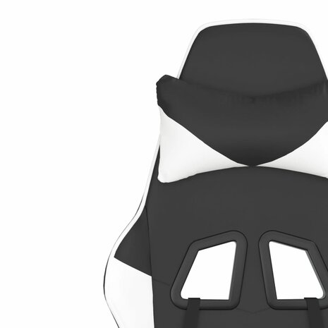Massage gamestoel kunstleer zwart en wit