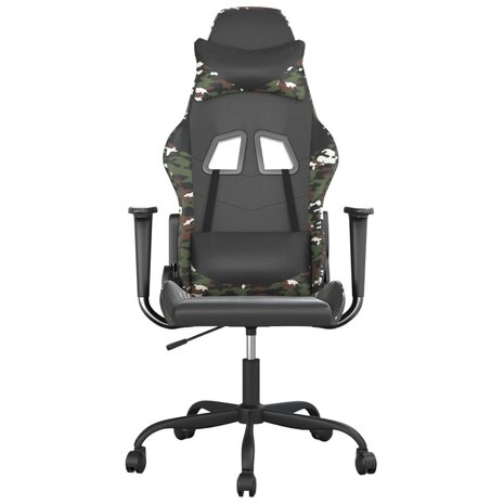 Massage gamestoel kunstleer zwart en camouflage