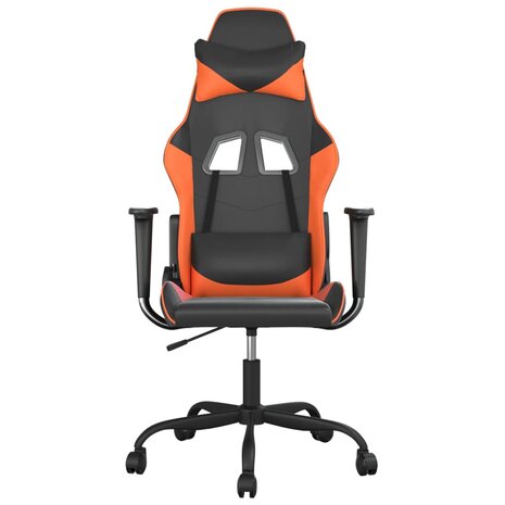 Gamestoel kunstleer zwart en oranje