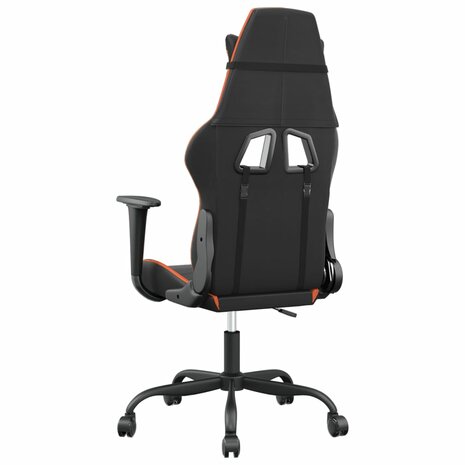 Gamestoel kunstleer zwart en oranje