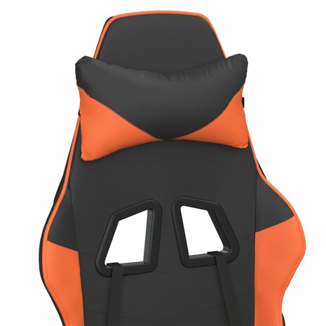Gamestoel kunstleer zwart en oranje