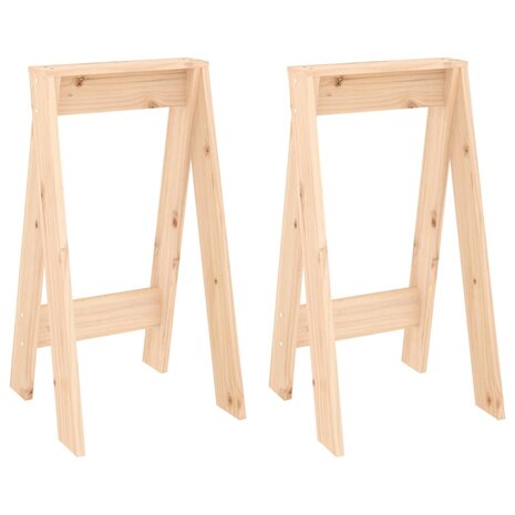 Krukken 2 st 40x40x75 cm massief grenenhout