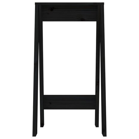 Krukken 2 st 40x40x75 cm massief grenenhout zwart