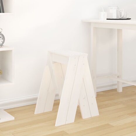 Krukken 2 st 40x40x60 cm massief grenenhout wit