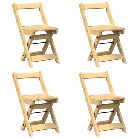 Eetkamerstoelen 4 st Corona inklapbaar grenenhout wasbruin