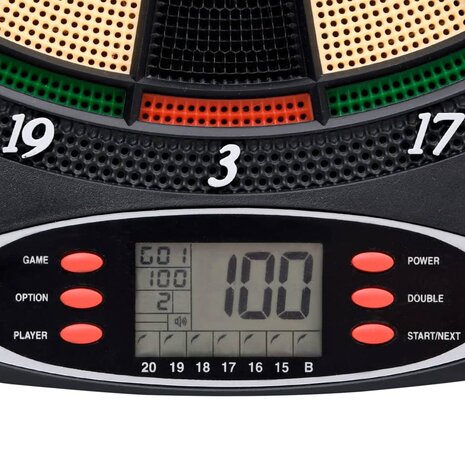 Dartbord elektrisch met darts polypropeen zwart