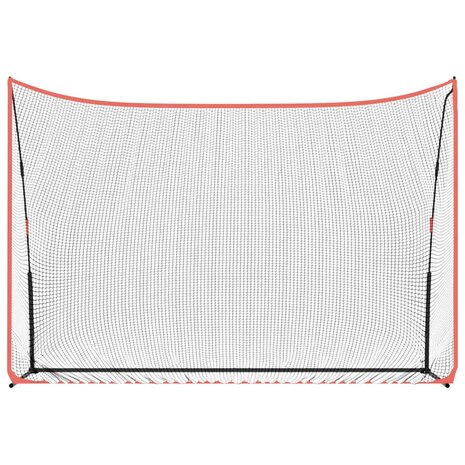 Golftrainingsnet 305x91x213 cm polyester zwart en rood