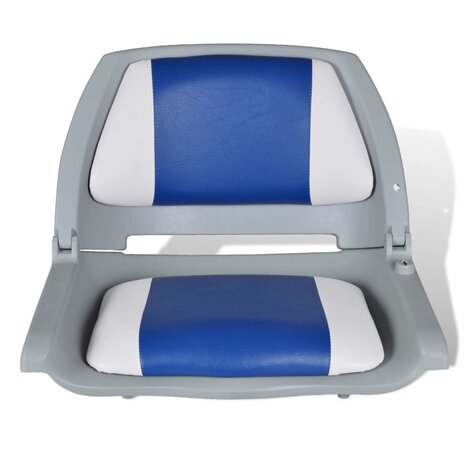 Bootstoelen 2 st inklapbare rugleuning 41x51x48 cm blauw wit
