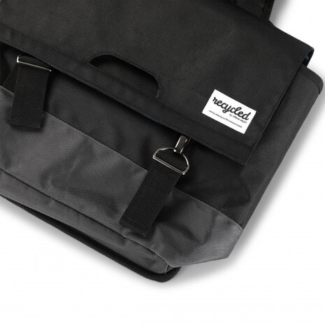 Urban Proof Dubbele Fietstas Gerecycled Pet 40 Liter Black zwart/grijs zwart/grijs