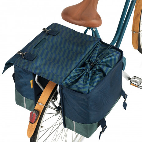 Urban Proof Dubbele Fietstas Gerecycled Pet 40 Liter Vibrant Blue blauw/groen blauw/groen