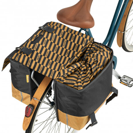 Urban Proof Dubbele Fietstas Gerecycled Pet 40 Liter Golden Yellow zwart/geel zwart/geel