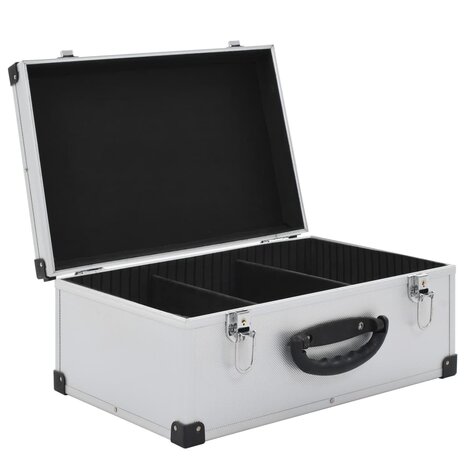 Cd-koffer voor 60 cd's aluminium ABS zilverkleurig