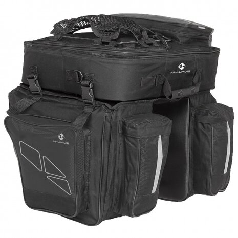 M-Wave Dubbele Fietstas Amsterdam Triple 96 Liter Zwart