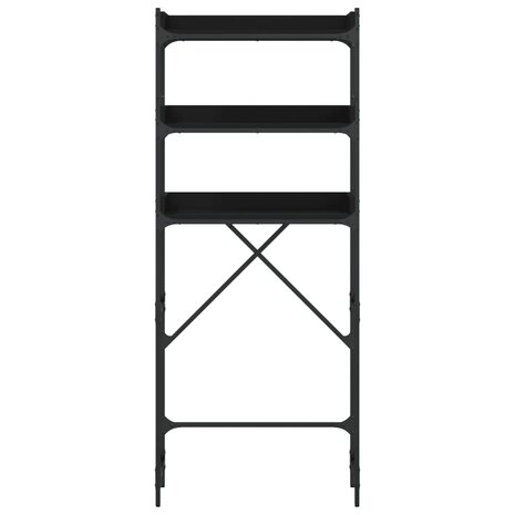 Wasmachinekast 67x25x163 cm bewerkt hout zwart