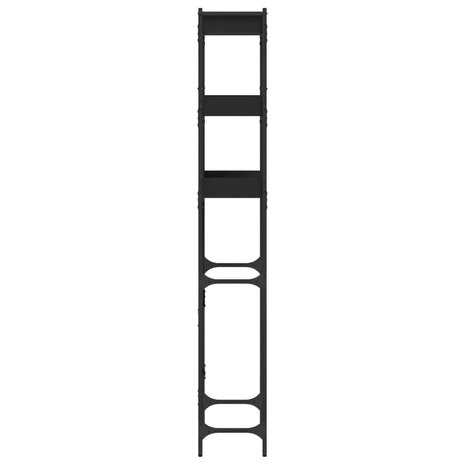 Wasmachinekast 67x25x163 cm bewerkt hout zwart