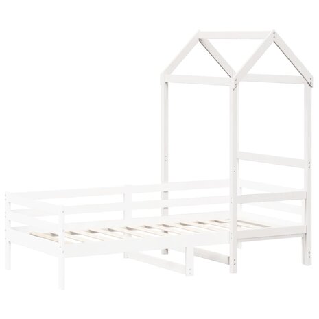 Kinderbedhuisje 118x70x176,5 cm massief grenenhout wit