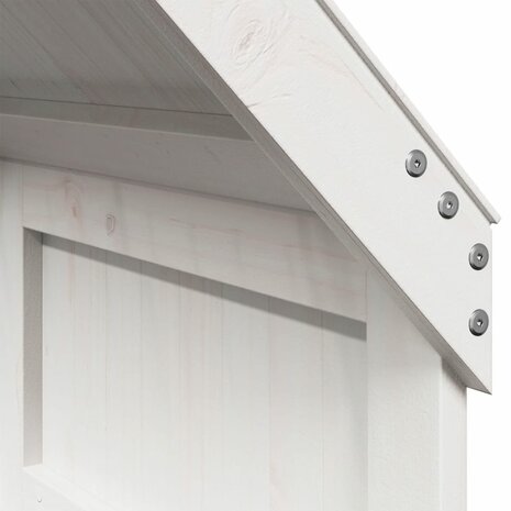 Kinderbedhuisje 55x84x132 cm massief grenenhout wit