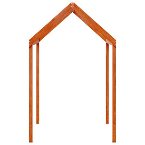 Kinderbedhuisje 207x80,5x151,5 cm massief grenenhout wasbruin